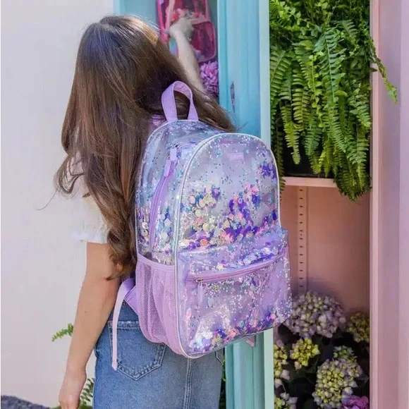 Packed Party Purple and Blue Glitter Kids Backpack Set - Picture 10 of 11